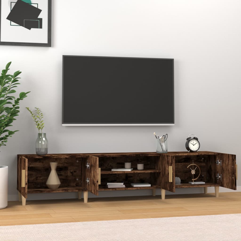 vidaXL Comodă TV, stejar fumuriu, 180x31,5x40 cm, lemn prelucrat