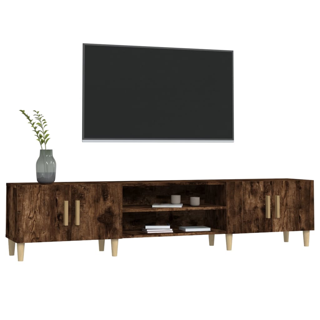 vidaXL Comodă TV, stejar fumuriu, 180x31,5x40 cm, lemn prelucrat