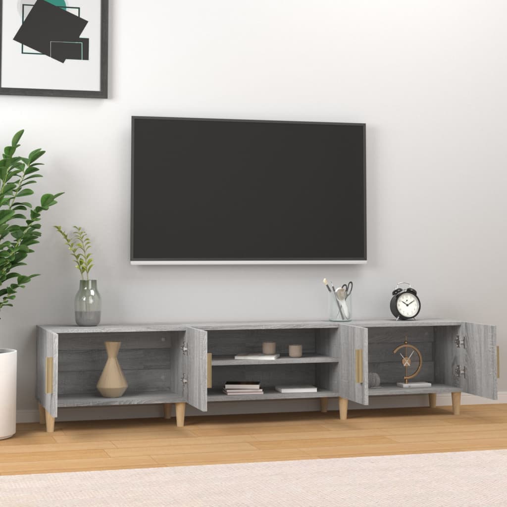 vidaXL Comodă TV, gri sonoma, 180x31,5x40 cm, lemn prelucrat vidaXL Comodă TV, gri sonoma, 180x31,5x40 cm, lemn prelucrat