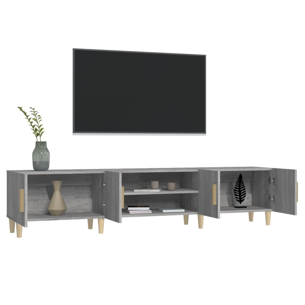 vidaXL Comodă TV, gri sonoma, 180x31,5x40 cm, lemn prelucrat vidaXL Comodă TV, gri sonoma, 180x31,5x40 cm, lemn prelucrat