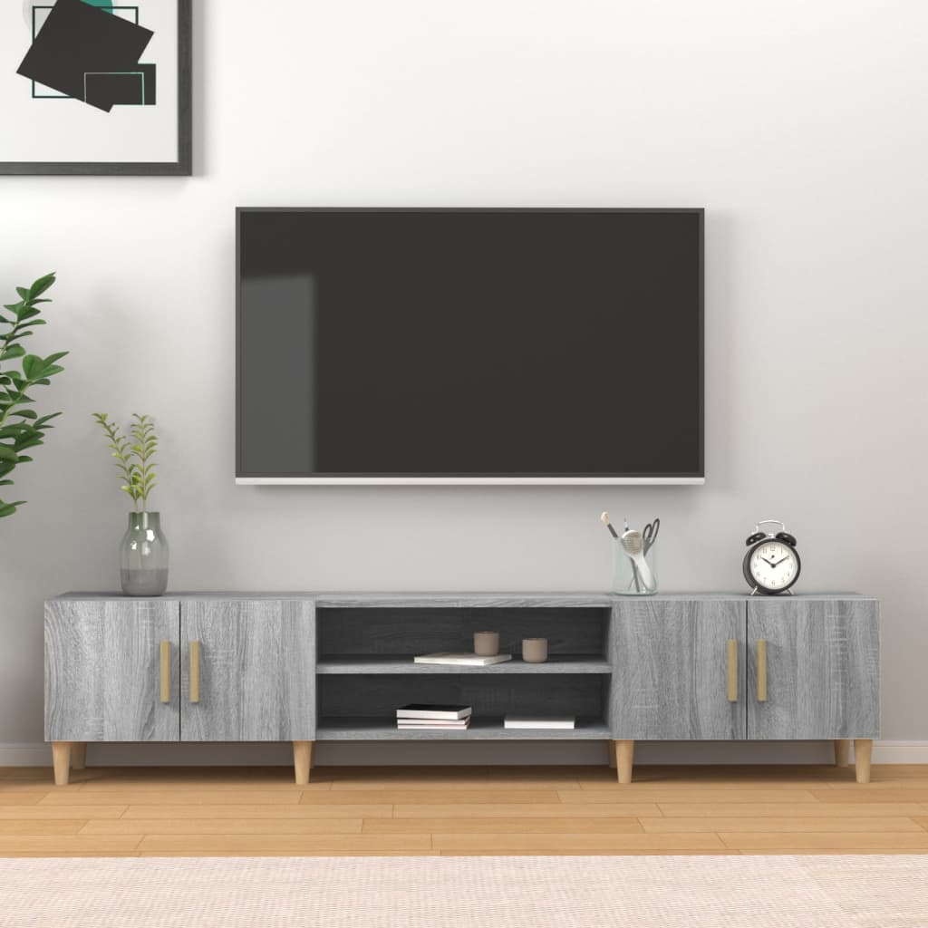 vidaXL Comodă TV, gri sonoma, 180x31,5x40 cm, lemn prelucrat vidaXL Comodă TV, gri sonoma, 180x31,5x40 cm, lemn prelucrat