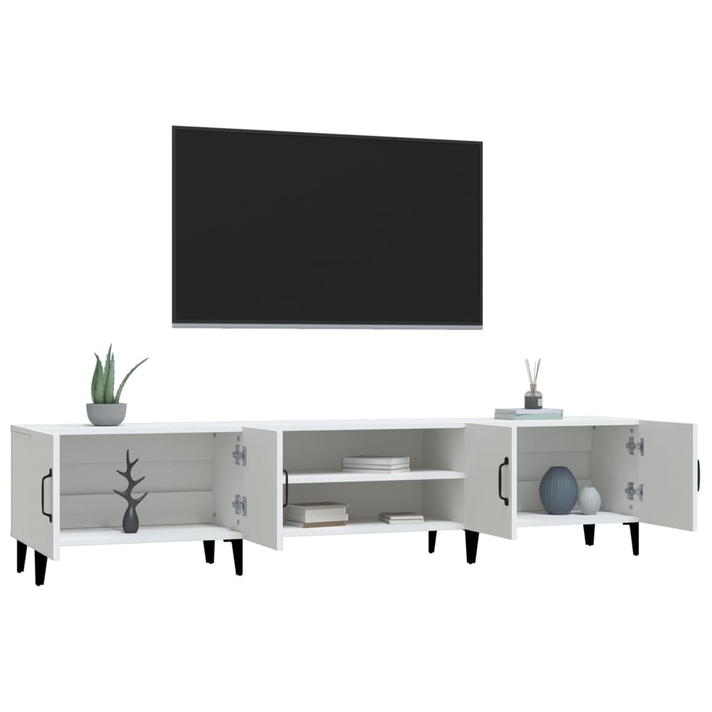 vidaXL Comodă TV, alb, 180x31,5x40 cm, lemn prelucrat vidaXL Comodă TV, alb, 180x31,5x40 cm, lemn prelucrat