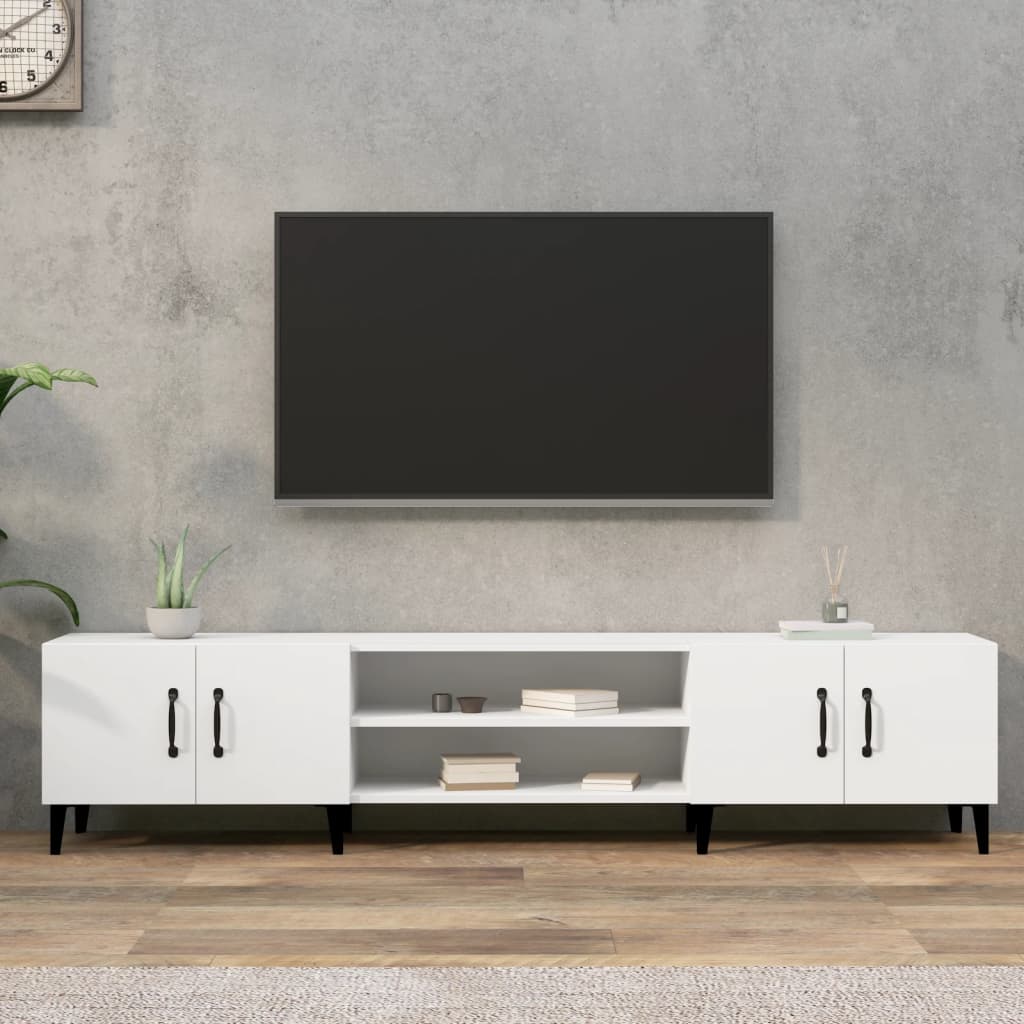 vidaXL Comodă TV, alb, 180x31,5x40 cm, lemn prelucrat vidaXL Comodă TV, alb, 180x31,5x40 cm, lemn prelucrat
