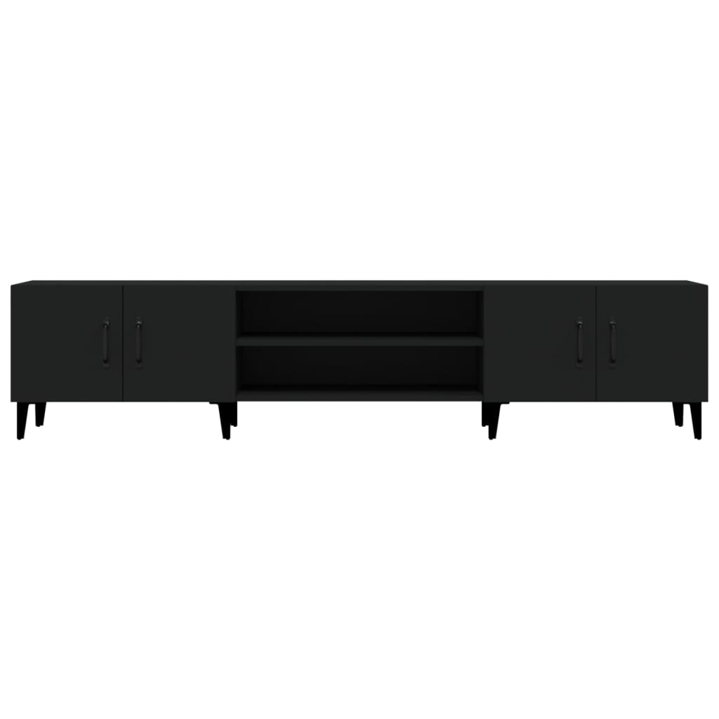 vidaXL Comodă TV, negru, 180x31,5x40 cm, lemn prelucrat