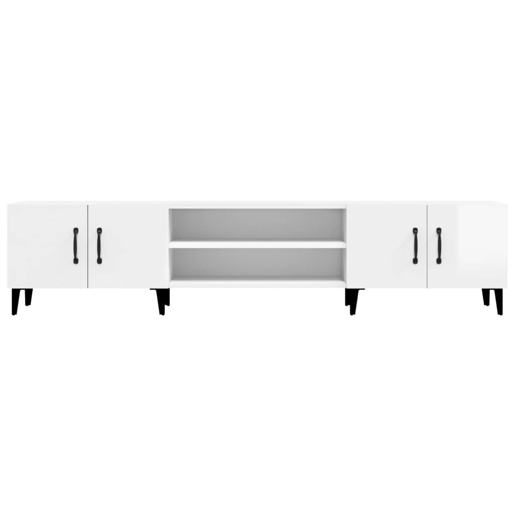 vidaXL Comodă TV, alb extralucios, 180x31,5x40 cm, lemn prelucrat vidaXL Comodă TV, alb extralucios, 180x31,5x40 cm, lemn prelucrat