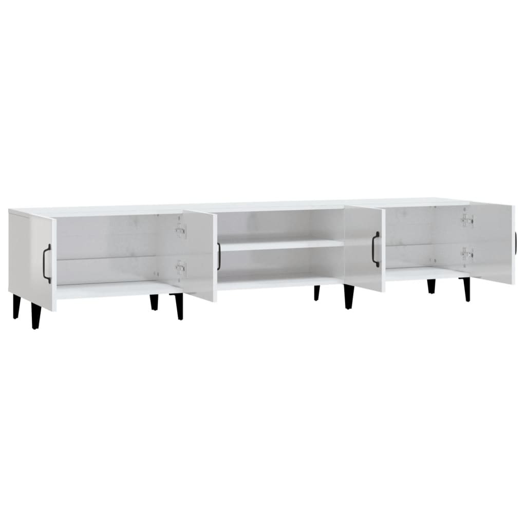 vidaXL Comodă TV, alb extralucios, 180x31,5x40 cm, lemn prelucrat vidaXL Comodă TV, alb extralucios, 180x31,5x40 cm, lemn prelucrat