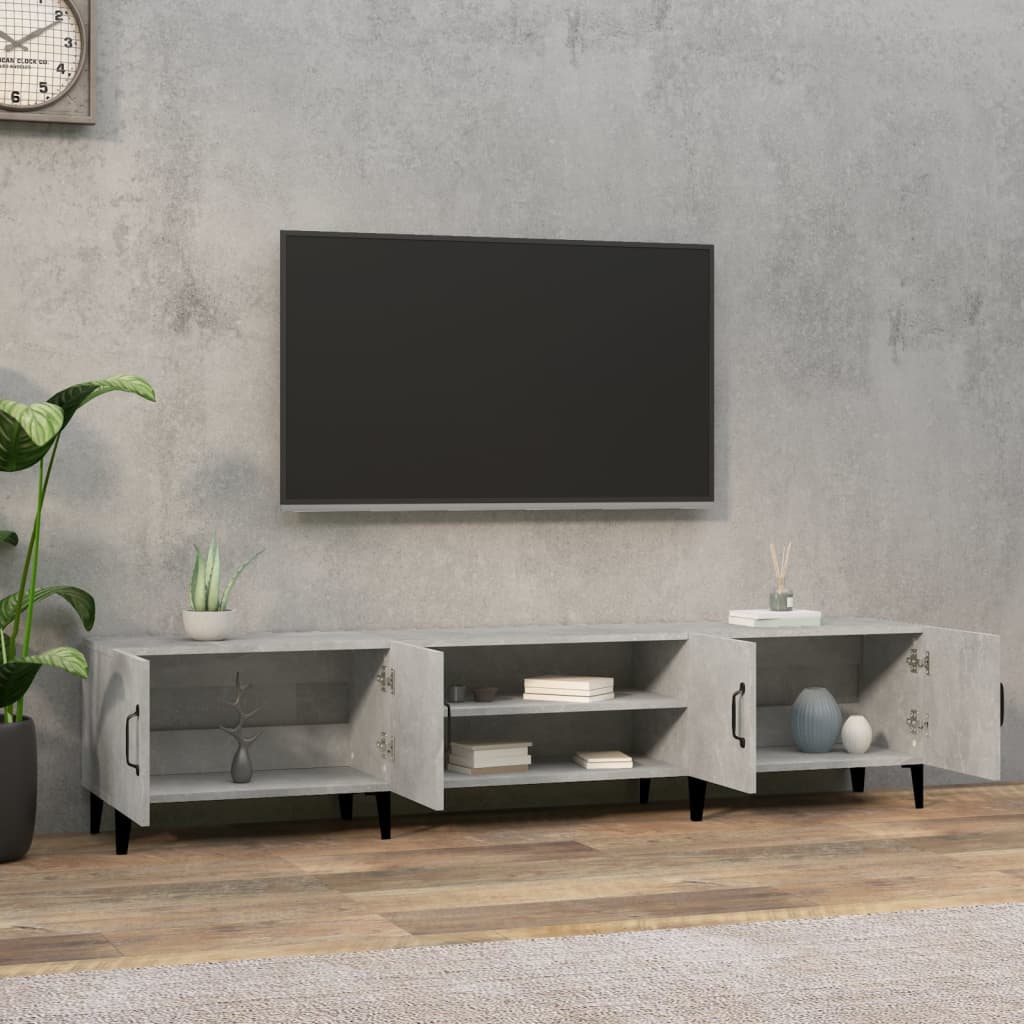 vidaXL Comodă TV, gri beton, 180x31,5x40 cm, lemn prelucrat vidaXL Comodă TV, gri beton, 180x31,5x40 cm, lemn prelucrat