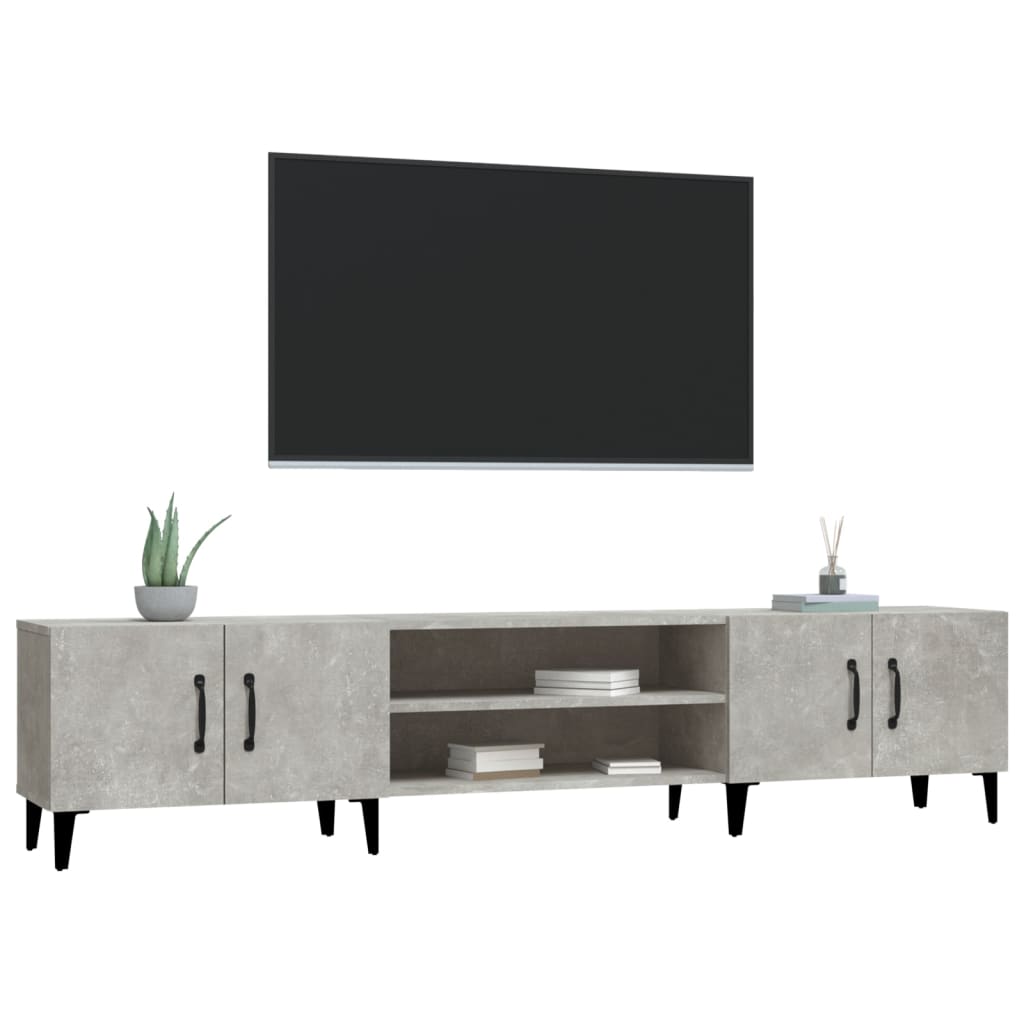vidaXL Comodă TV, gri beton, 180x31,5x40 cm, lemn prelucrat vidaXL Comodă TV, gri beton, 180x31,5x40 cm, lemn prelucrat