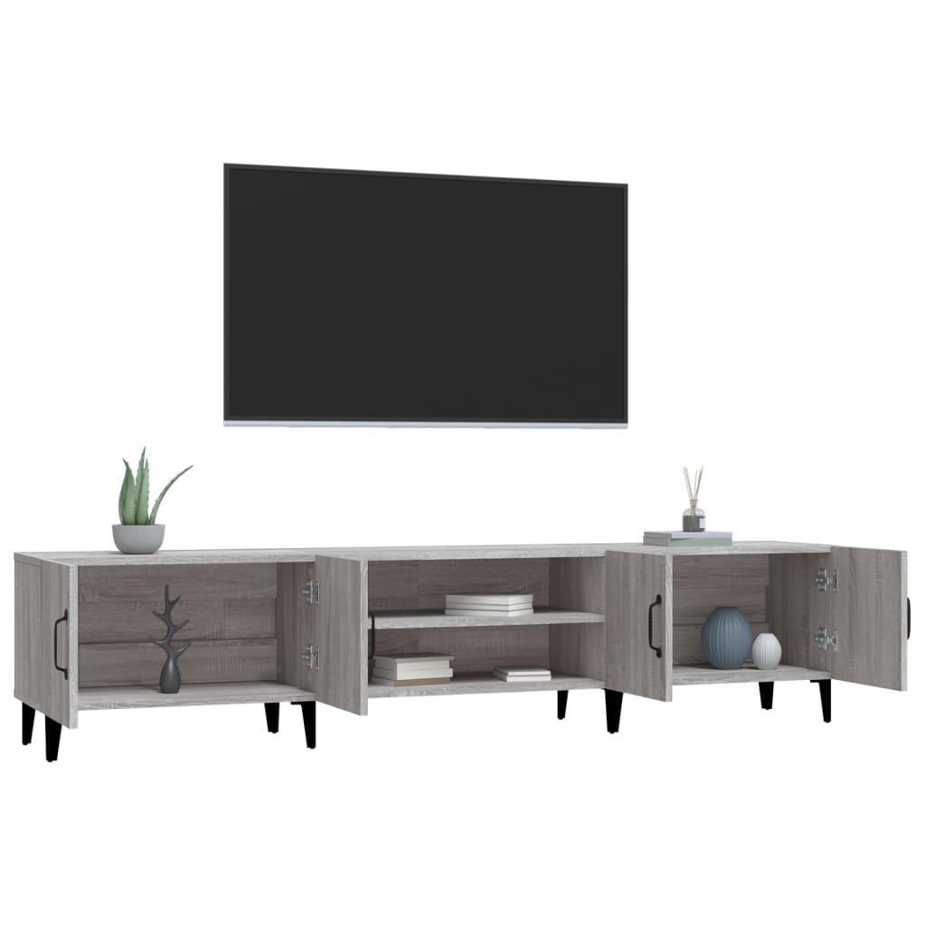vidaXL Comodă TV, gri sonoma, 180x31,5x40 cm, lemn prelucrat vidaXL Comodă TV, gri sonoma, 180x31,5x40 cm, lemn prelucrat