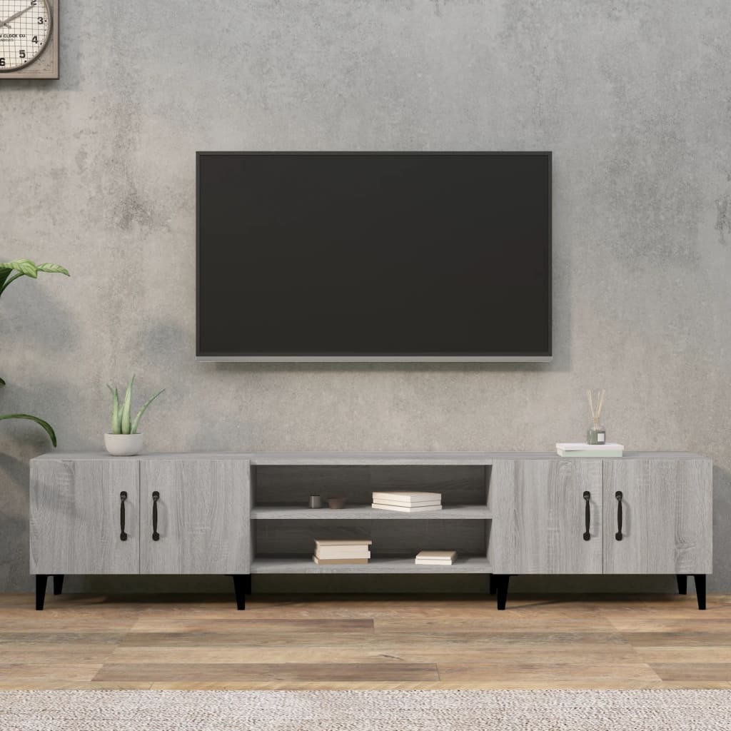 vidaXL Comodă TV, gri sonoma, 180x31,5x40 cm, lemn prelucrat vidaXL Comodă TV, gri sonoma, 180x31,5x40 cm, lemn prelucrat