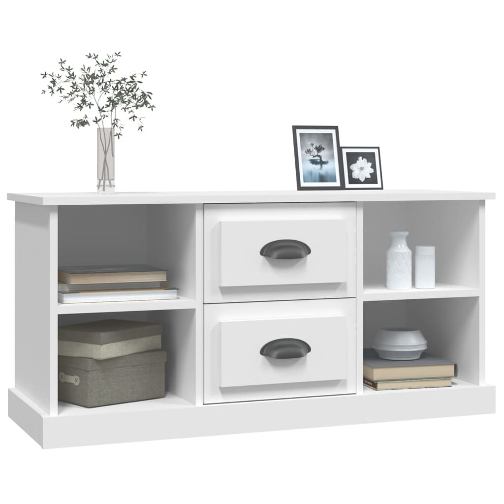vidaXL Comodă TV, alb, 99,5x35,5x48 cm, lemn prelucrat vidaXL Comodă TV, alb, 99,5x35,5x48 cm, lemn prelucrat