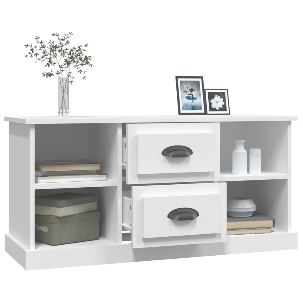 vidaXL Comodă TV, alb, 99,5x35,5x48 cm, lemn prelucrat vidaXL Comodă TV, alb, 99,5x35,5x48 cm, lemn prelucrat