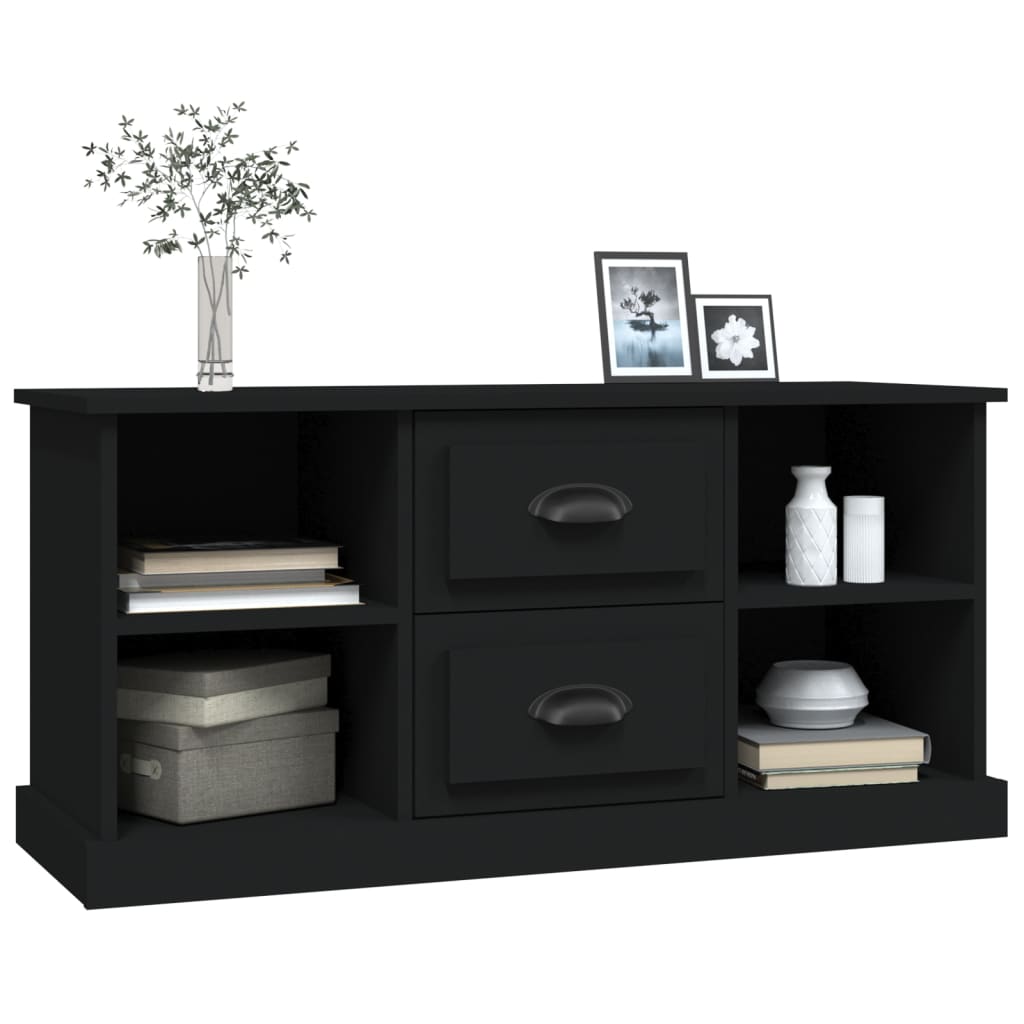vidaXL Comodă TV, negru, 99,5x35,5x48 cm, lemn prelucrat vidaXL Comodă TV, negru, 99,5x35,5x48 cm, lemn prelucrat