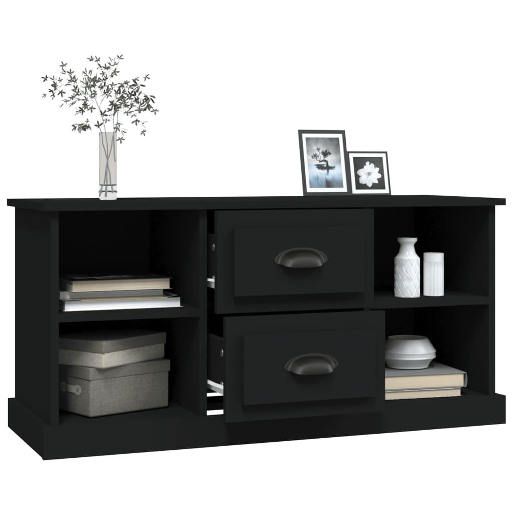 vidaXL Comodă TV, negru, 99,5x35,5x48 cm, lemn prelucrat vidaXL Comodă TV, negru, 99,5x35,5x48 cm, lemn prelucrat