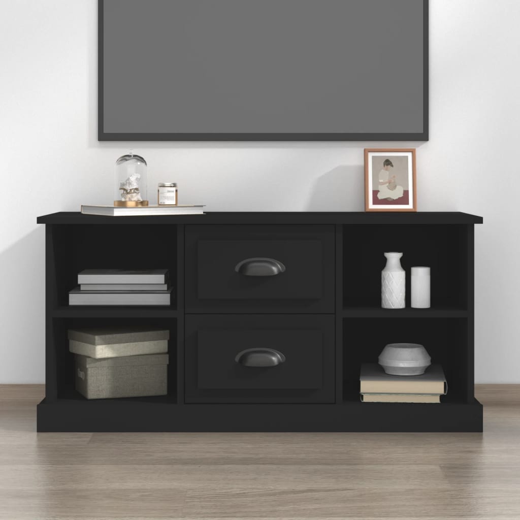 vidaXL Comodă TV, negru, 99,5x35,5x48 cm, lemn prelucrat vidaXL Comodă TV, negru, 99,5x35,5x48 cm, lemn prelucrat
