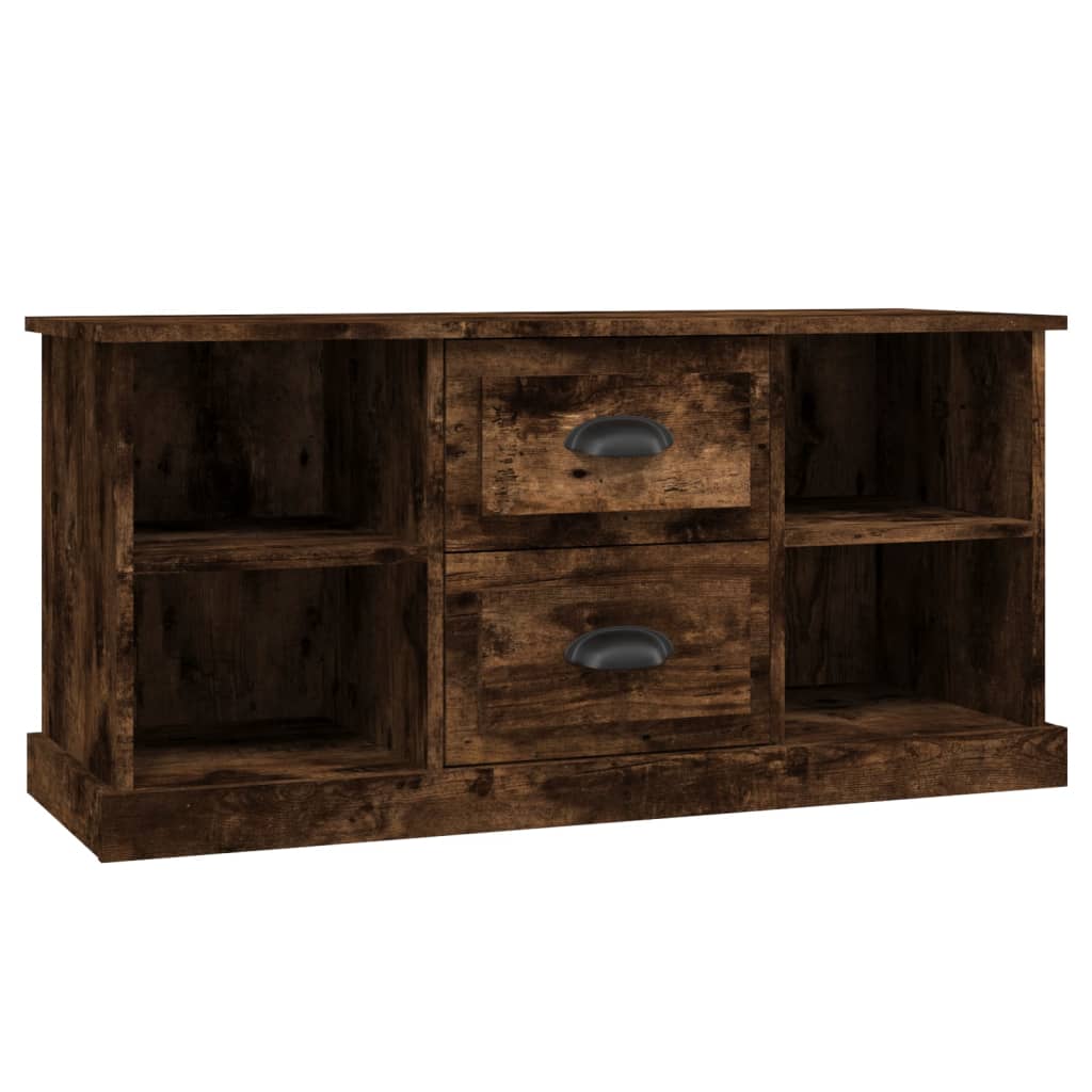 vidaXL Comodă TV, stejar fumuriu, 99,5x35,5x48 cm, lemn prelucrat