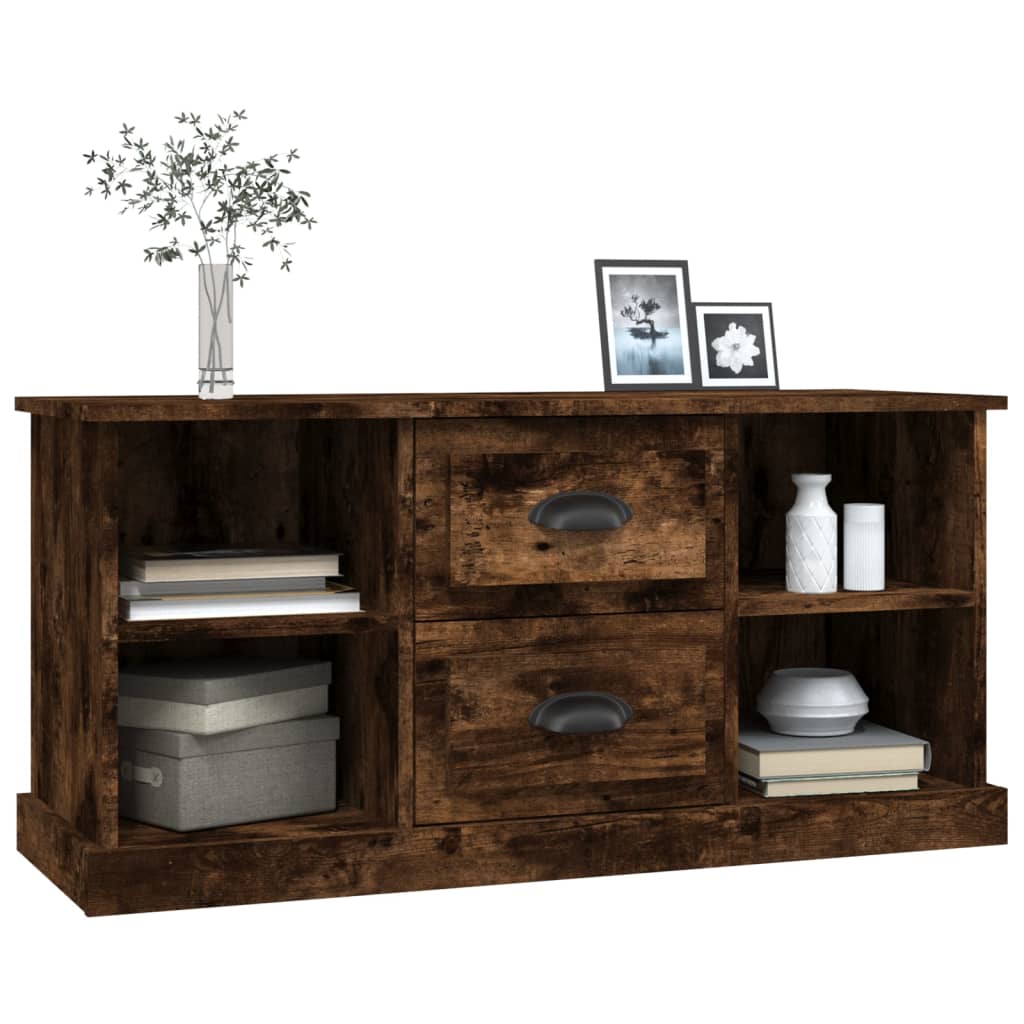 vidaXL Comodă TV, stejar fumuriu, 99,5x35,5x48 cm, lemn prelucrat