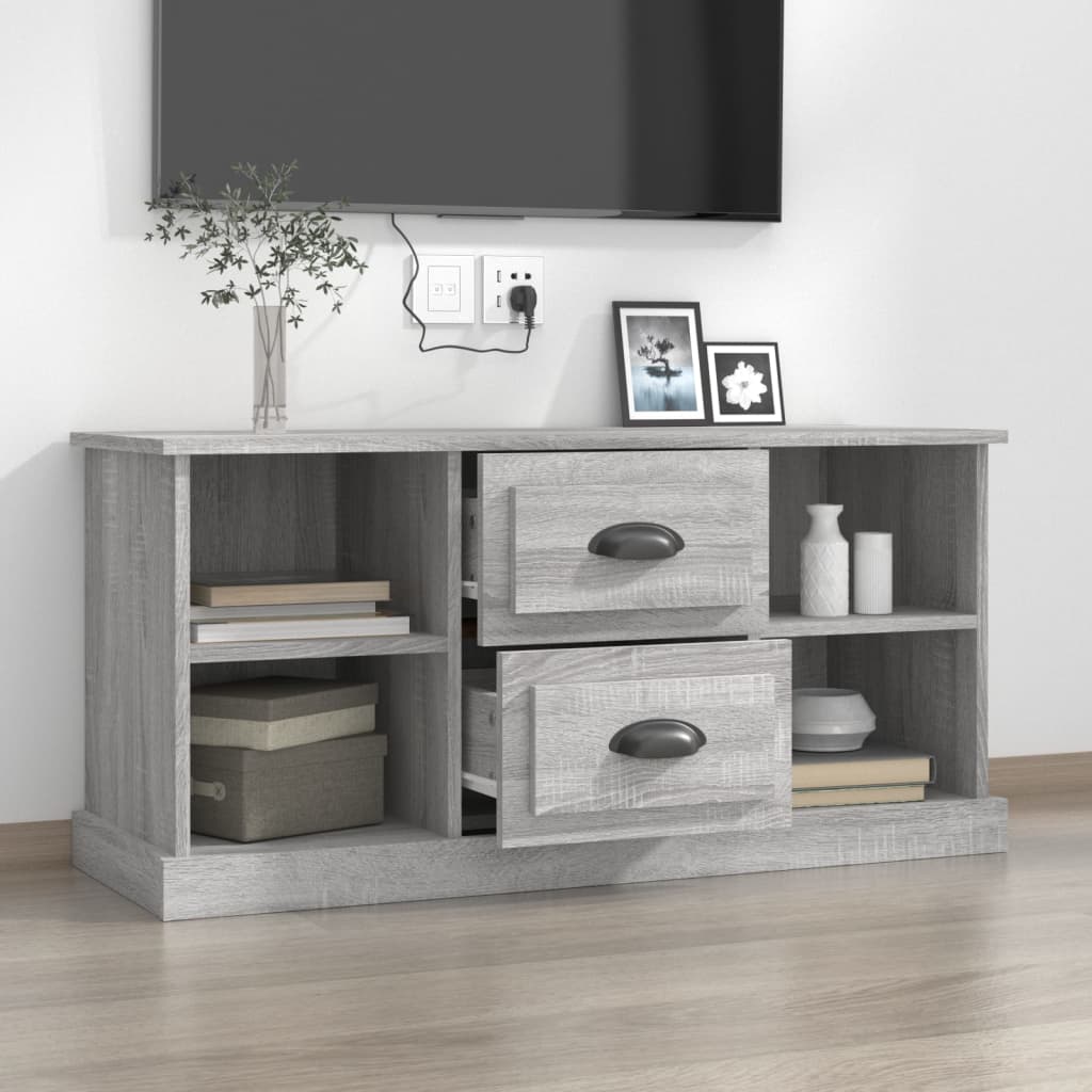 vidaXL Comodă TV, gri sonoma, 99,5x35,5x48 cm, lemn prelucrat vidaXL Comodă TV, gri sonoma, 99,5x35,5x48 cm, lemn prelucrat