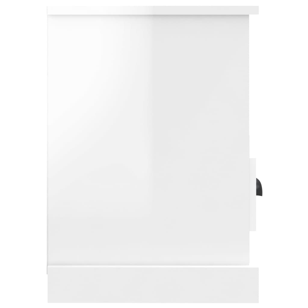 vidaXL Comodă TV, alb extralucios, 80x35x50 cm, lemn prelucrat vidaXL Comodă TV, alb extralucios, 80x35x50 cm, lemn prelucrat