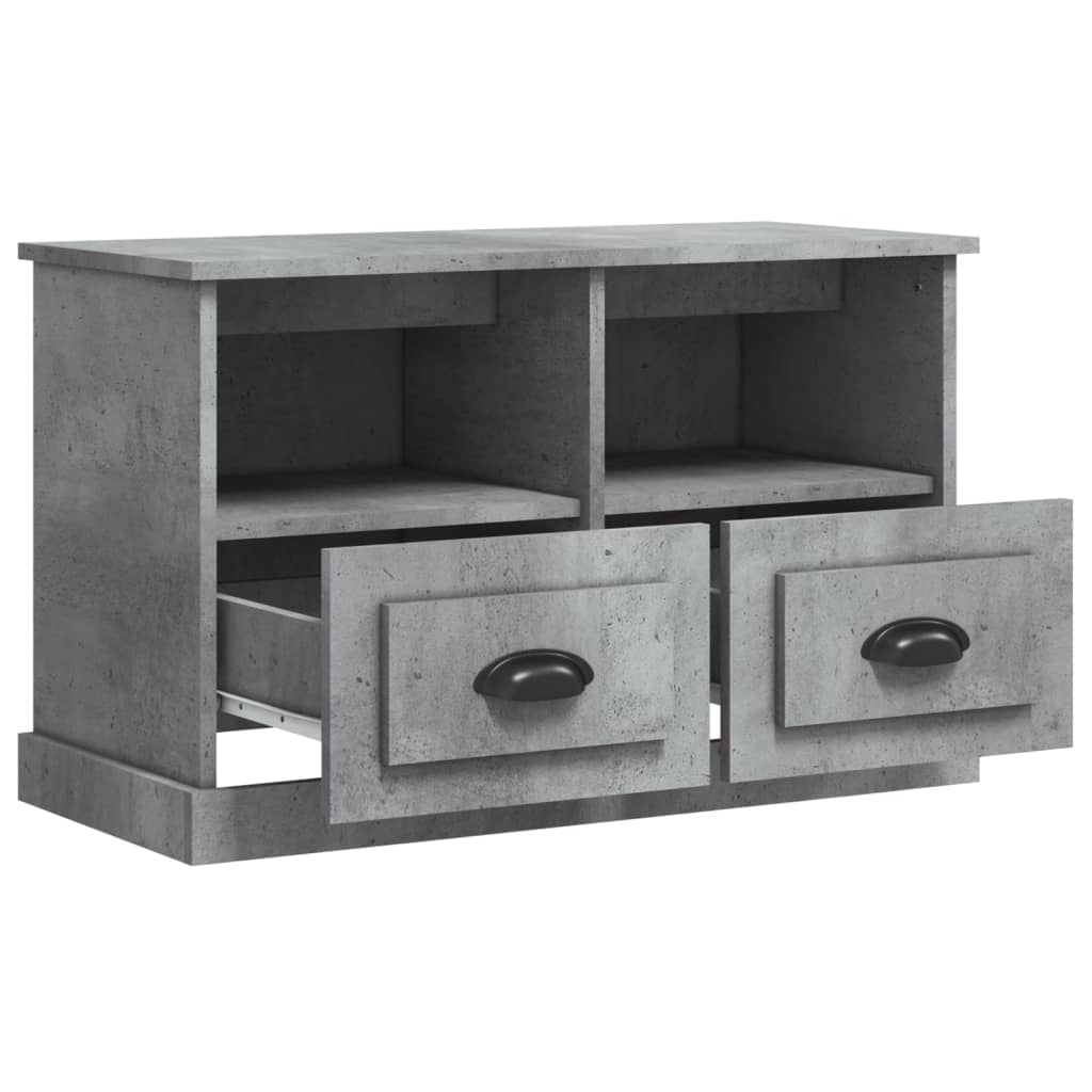vidaXL Comodă TV, gri beton, 80x35x50 cm, lemn prelucrat vidaXL Comodă TV, gri beton, 80x35x50 cm, lemn prelucrat
