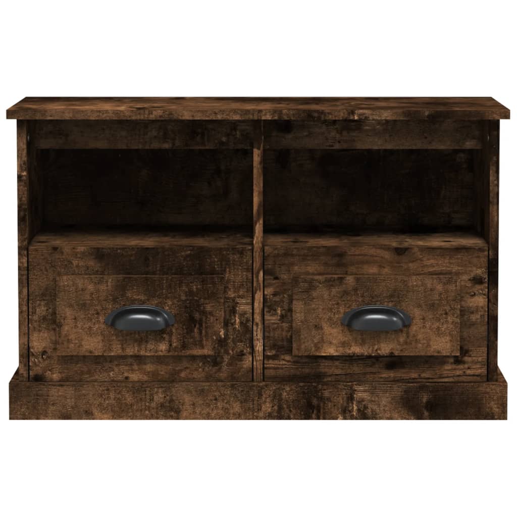 vidaXL Comodă TV, stejar afumat, 80x35x50 cm, lemn prelucrat vidaXL Comodă TV, stejar afumat, 80x35x50 cm, lemn prelucrat