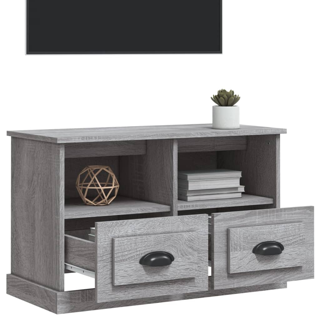 vidaXL Comodă TV, gri sonoma, 80x35x50 cm, lemn prelucrat vidaXL Comodă TV, gri sonoma, 80x35x50 cm, lemn prelucrat