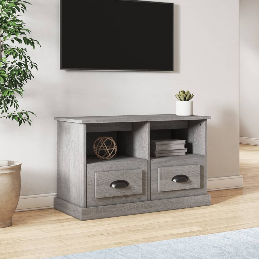 vidaXL Comodă TV, gri sonoma, 80x35x50 cm, lemn prelucrat vidaXL Comodă TV, gri sonoma, 80x35x50 cm, lemn prelucrat