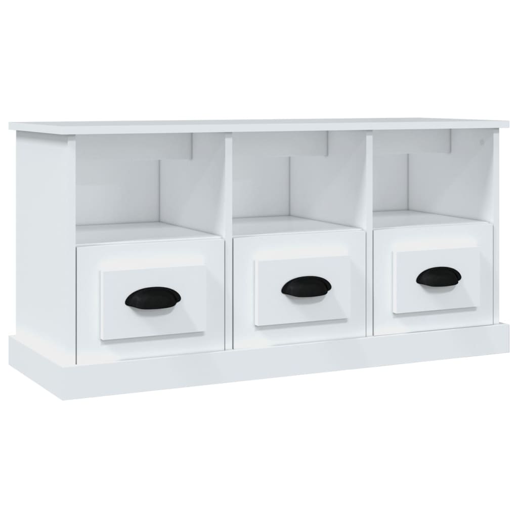 vidaXL Comodă TV, alb, 100x35x50 cm, lemn prelucrat vidaXL Comodă TV, alb, 100x35x50 cm, lemn prelucrat
