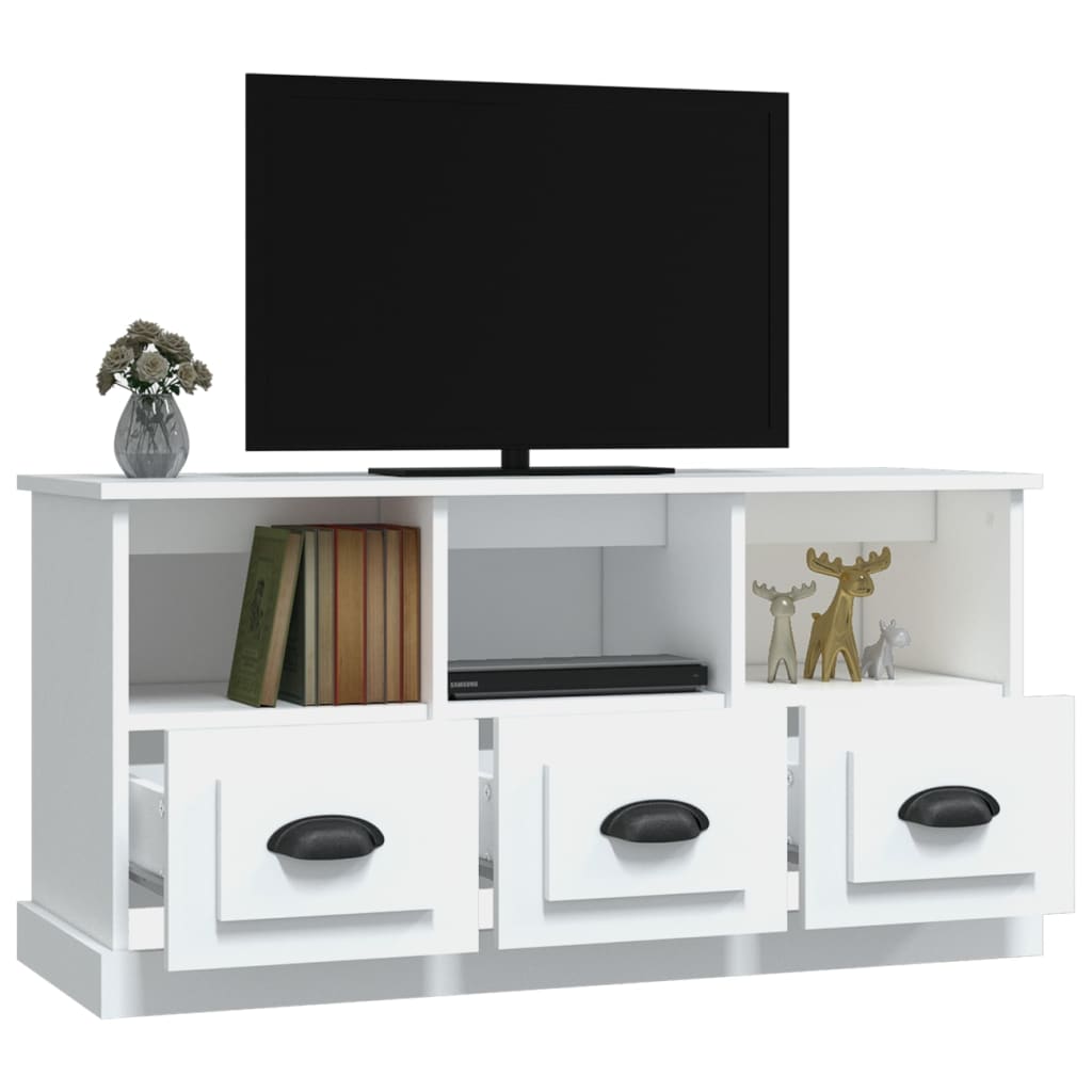 vidaXL Comodă TV, alb, 100x35x50 cm, lemn prelucrat vidaXL Comodă TV, alb, 100x35x50 cm, lemn prelucrat