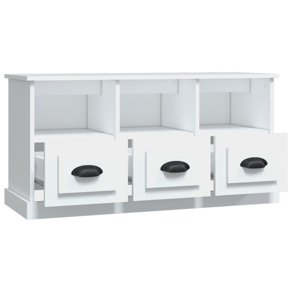 vidaXL Comodă TV, alb, 100x35x50 cm, lemn prelucrat vidaXL Comodă TV, alb, 100x35x50 cm, lemn prelucrat