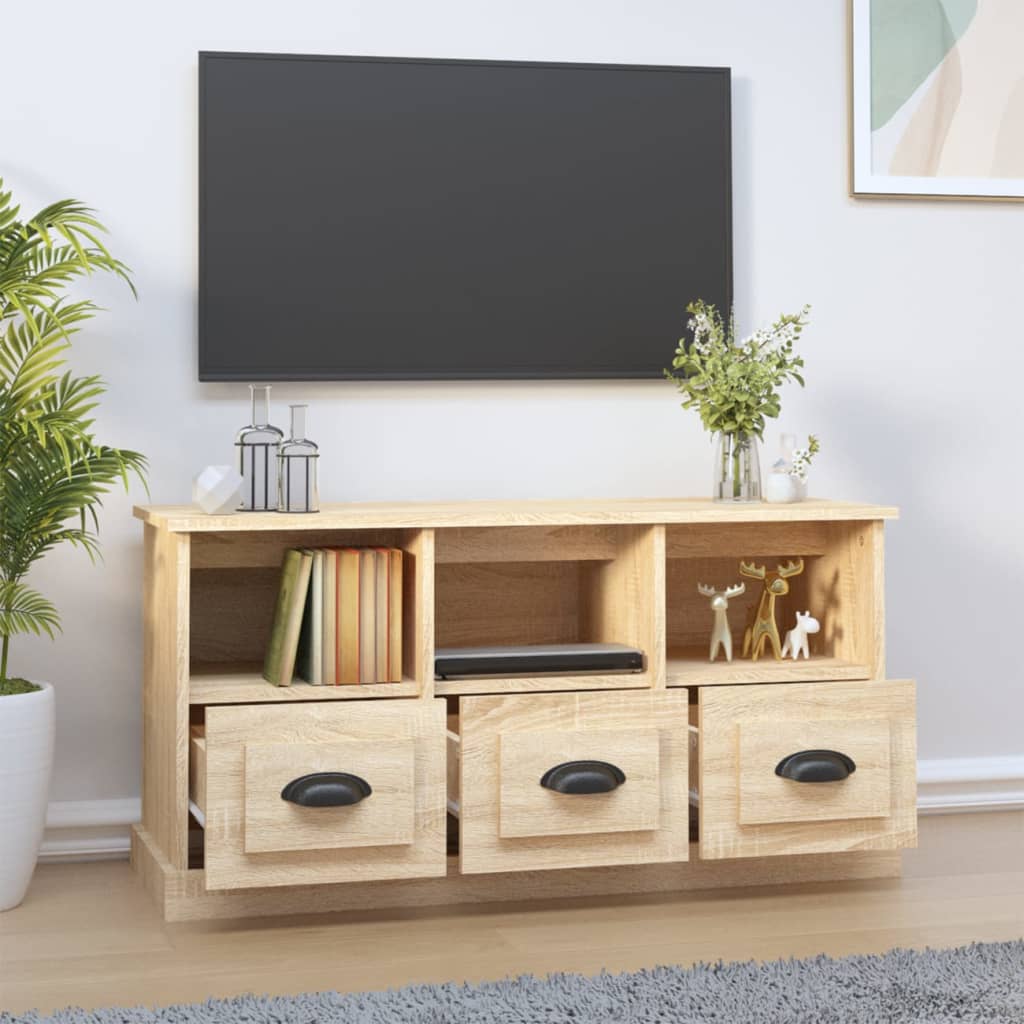 vidaXL Comodă TV, stejar sonoma, 100x35x50 cm, lemn prelucrat vidaXL Comodă TV, stejar sonoma, 100x35x50 cm, lemn prelucrat