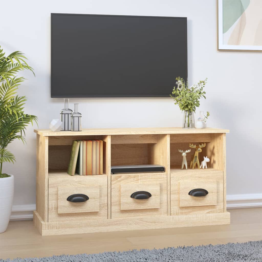 vidaXL Comodă TV, stejar sonoma, 100x35x50 cm, lemn prelucrat vidaXL Comodă TV, stejar sonoma, 100x35x50 cm, lemn prelucrat