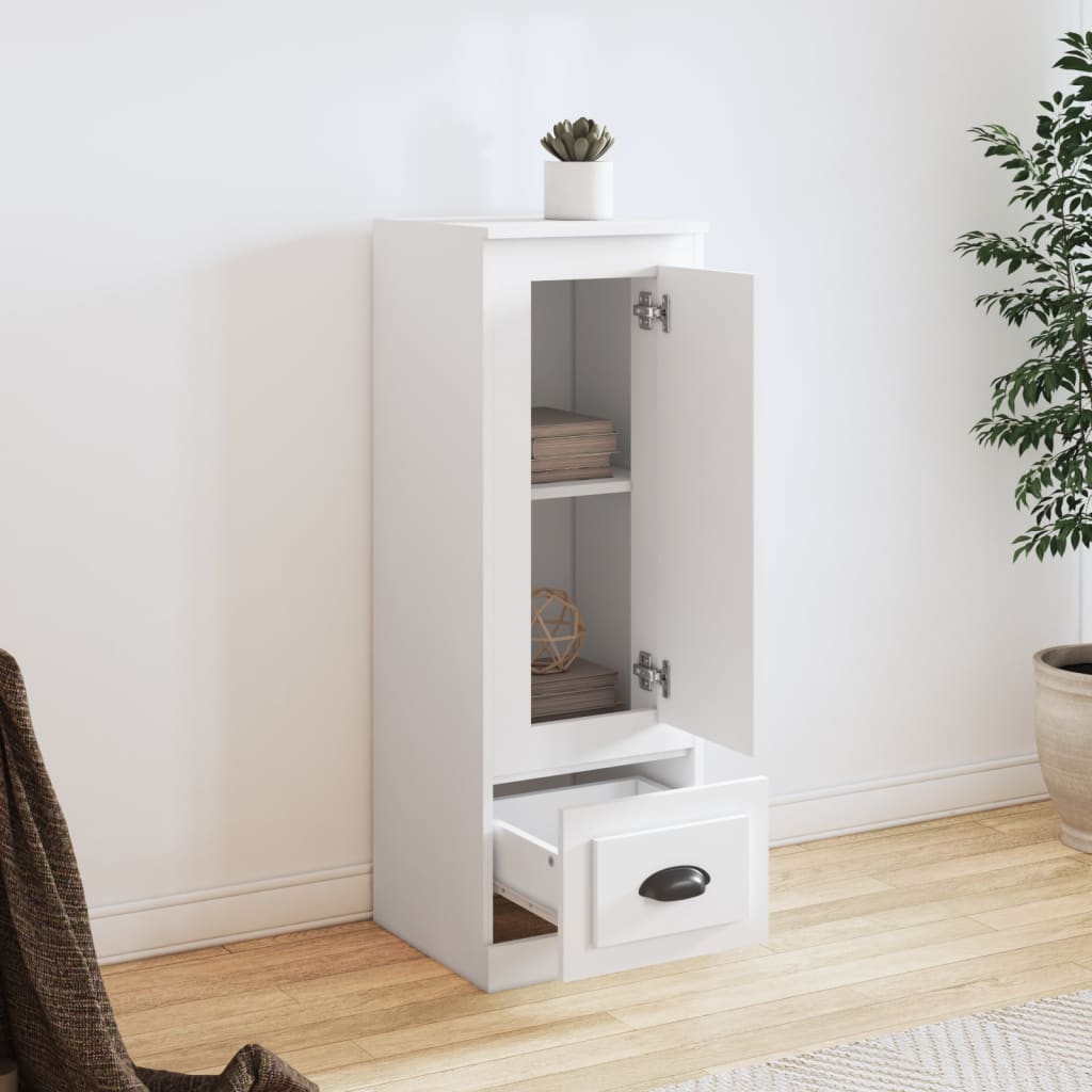 vidaXL Dulap înalt, alb, 36x35,5x103,5 cm, lemn compozit vidaXL Dulap înalt, alb, 36x35,5x103,5 cm, lemn compozit