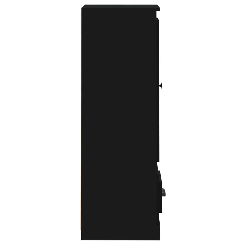 vidaXL Dulap înalt, negru, 36x35,5x103,5 cm, lemn compozit