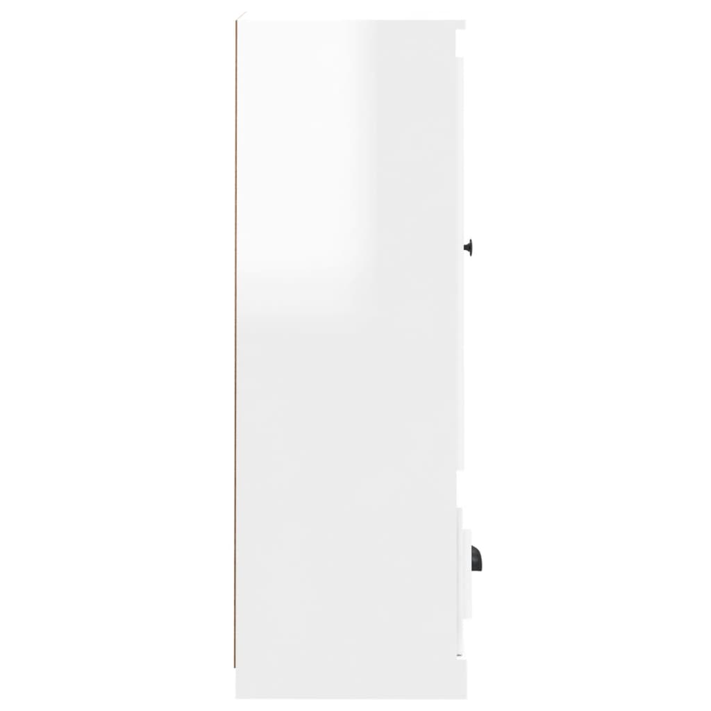 vidaXL Dulap înalt, alb extralucios, 36x35,5x103,5 cm, lemn compozit vidaXL Dulap înalt, alb extralucios, 36x35,5x103,5 cm, lemn compozit