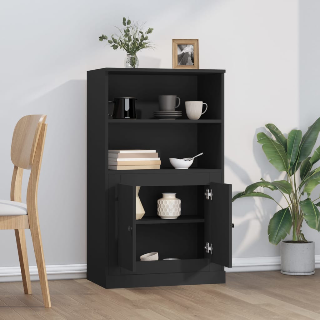 vidaXL Dulap înalt, negru, 60x35,5x103,5 cm, lemn prelucrat