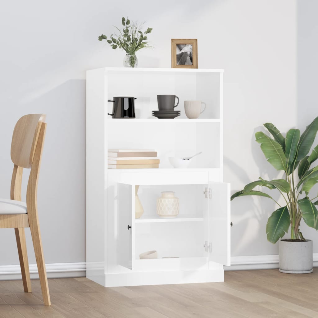 vidaXL Dulap înalt, alb extralucios, 60x35,5x103,5 cm, lemn prelucrat vidaXL Dulap înalt, alb extralucios, 60x35,5x103,5 cm, lemn prelucrat