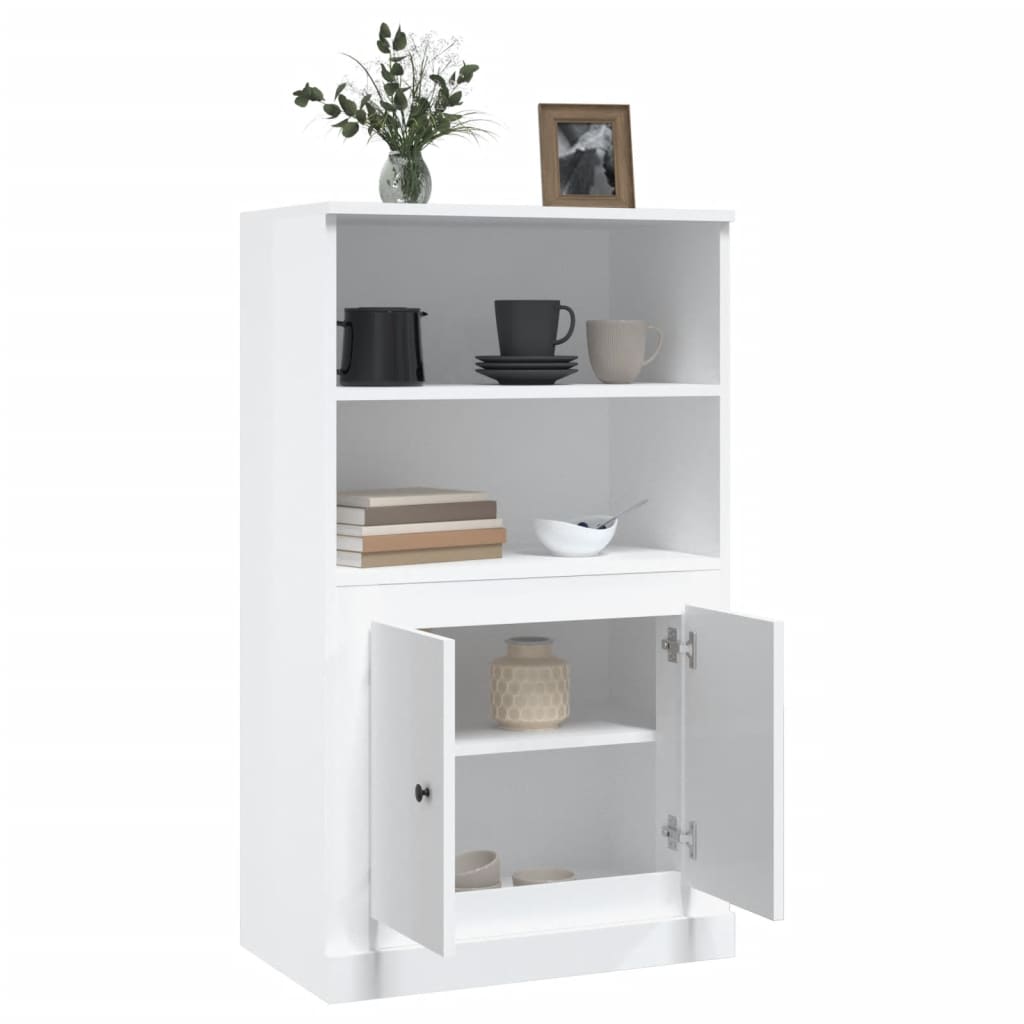 vidaXL Dulap înalt, alb extralucios, 60x35,5x103,5 cm, lemn prelucrat vidaXL Dulap înalt, alb extralucios, 60x35,5x103,5 cm, lemn prelucrat