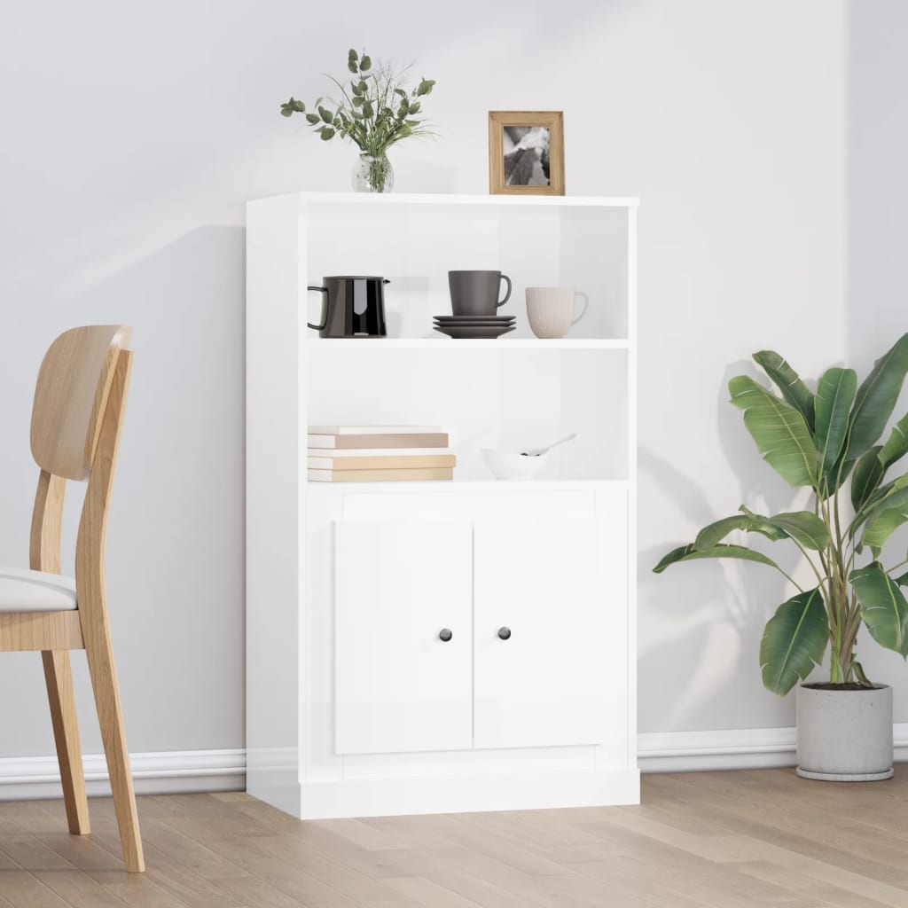 vidaXL Dulap înalt, alb extralucios, 60x35,5x103,5 cm, lemn prelucrat vidaXL Dulap înalt, alb extralucios, 60x35,5x103,5 cm, lemn prelucrat