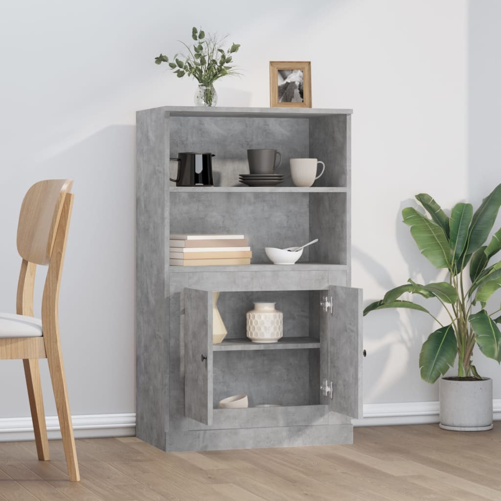 vidaXL Dulap înalt, gri beton, 60x35,5x103,5 cm, lemn prelucrat