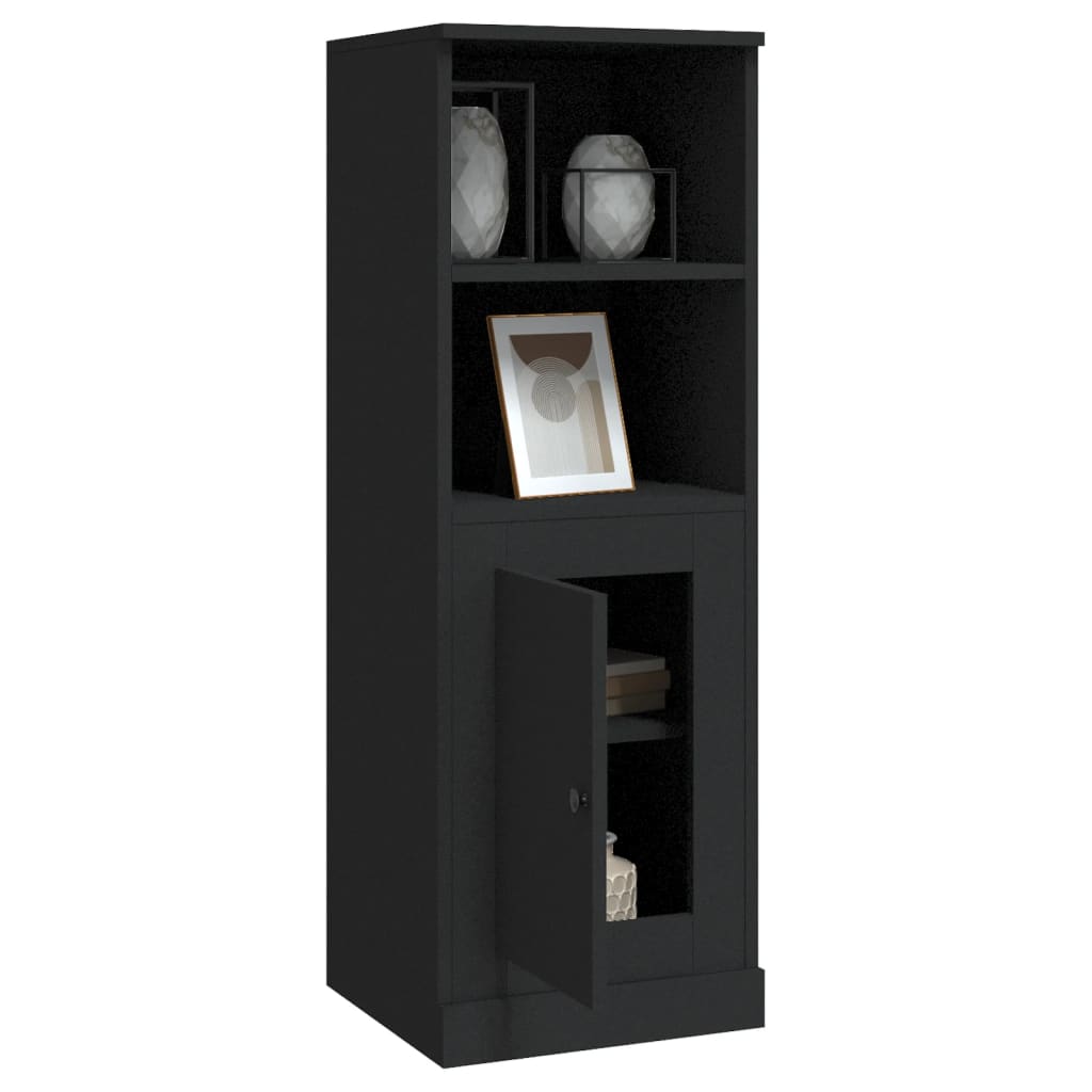 vidaXL Dulap înalt, negru, 36x35,5x103,5 cm, lemn compozit