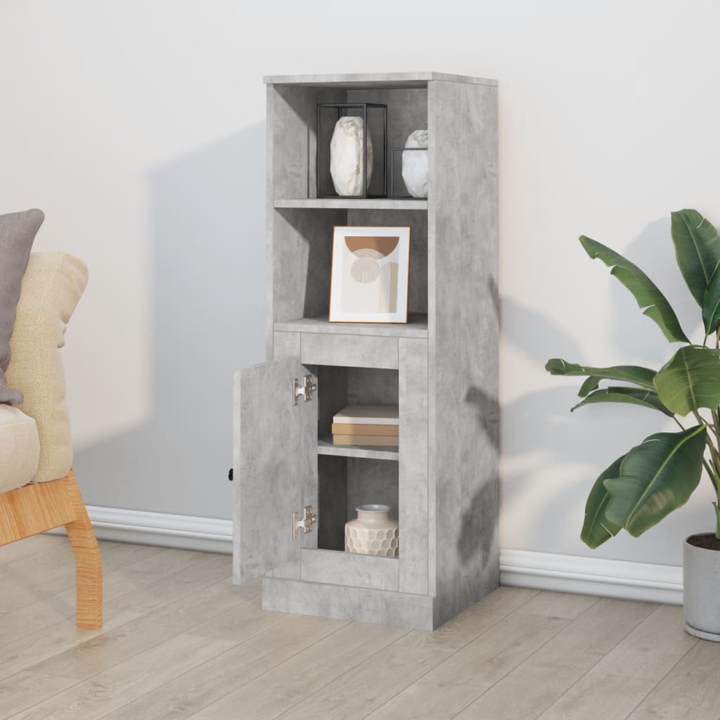 vidaXL Dulap înalt, gri beton, 36x35,5x103,5 cm, lemn compozit