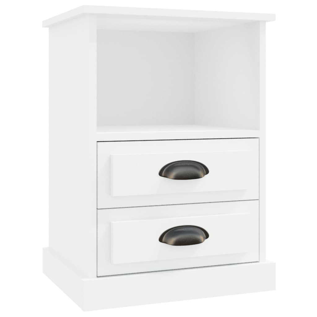 vidaXL Noptiere, 2 buc., alb, 43x36x60 cm