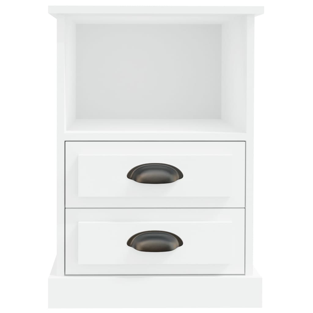 vidaXL Noptiere, 2 buc., alb, 43x36x60 cm