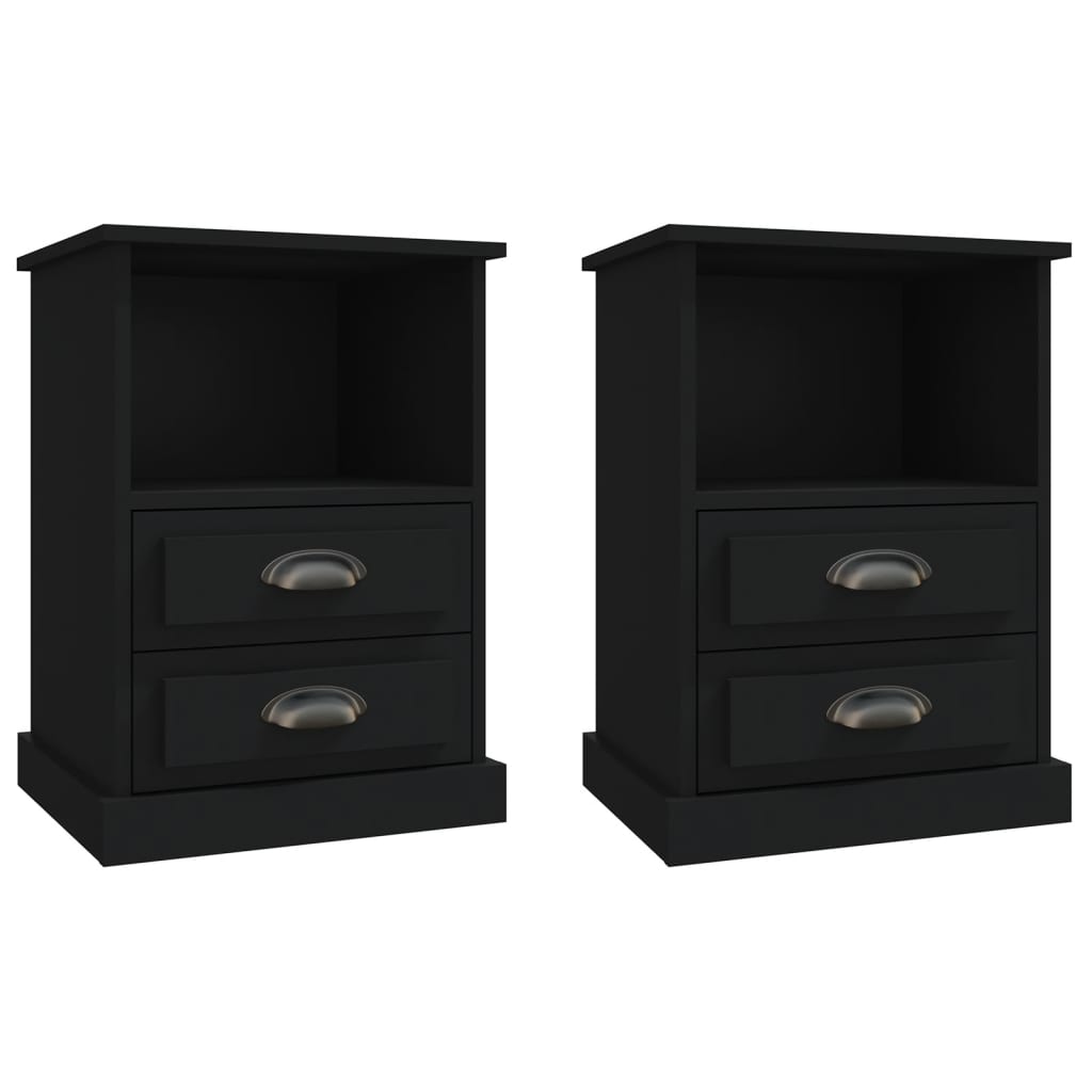 vidaXL Noptiere, 2 buc., negru, 43x36x60 cm vidaXL Noptiere, 2 buc., negru, 43x36x60 cm