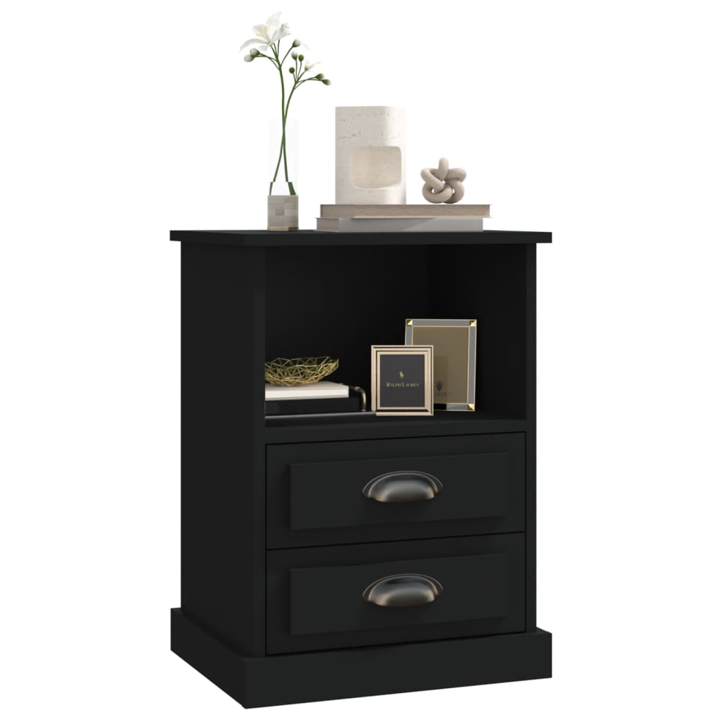 vidaXL Noptiere, 2 buc., negru, 43x36x60 cm vidaXL Noptiere, 2 buc., negru, 43x36x60 cm