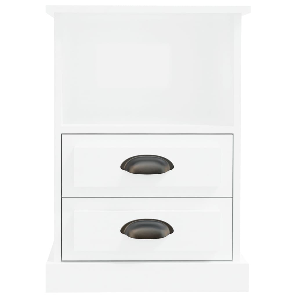vidaXL Noptiere, 2 buc., alb extralucios, 43x36x60 cm