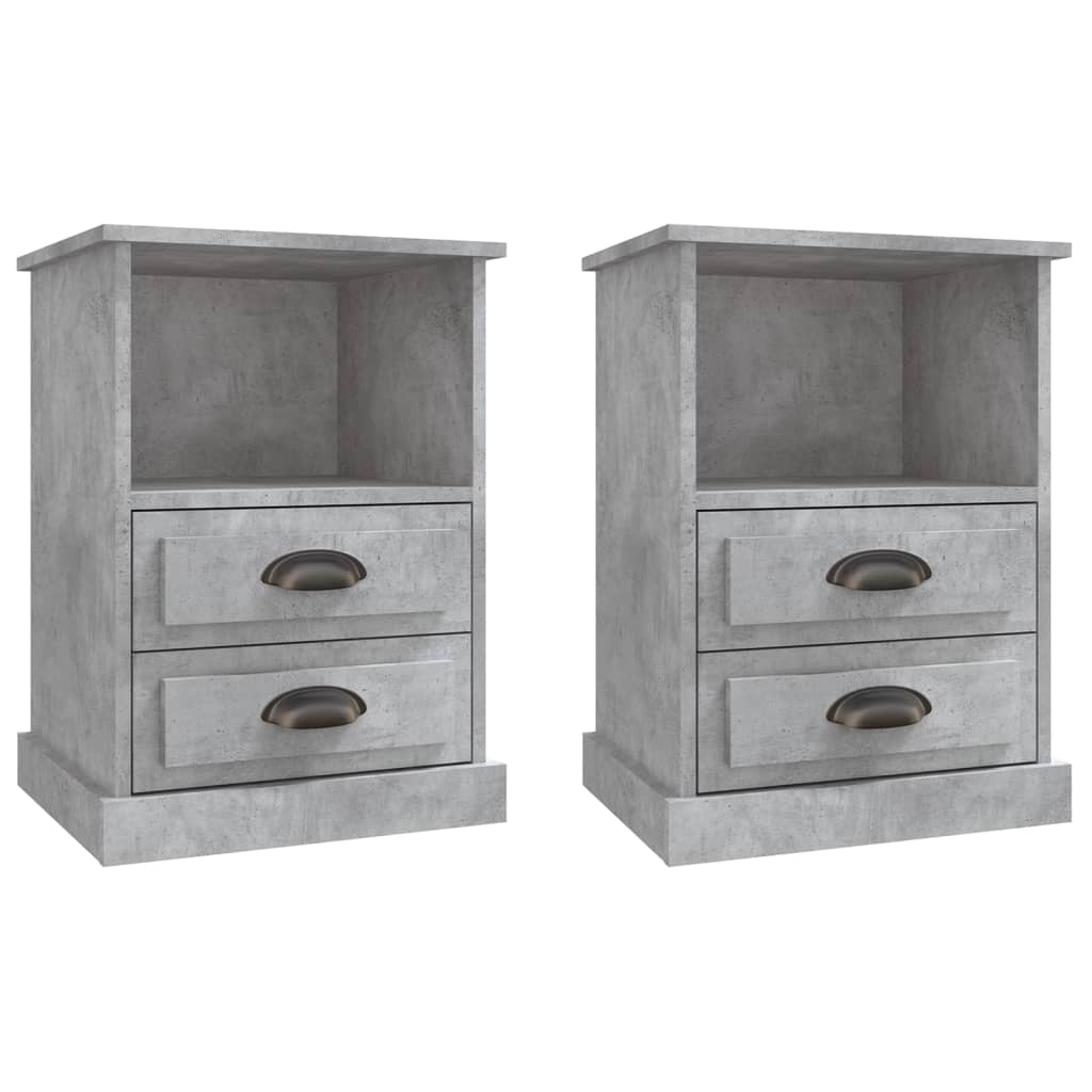 vidaXL Noptiere, 2 buc., gri beton, 43x36x60 cm vidaXL Noptiere, 2 buc., gri beton, 43x36x60 cm
