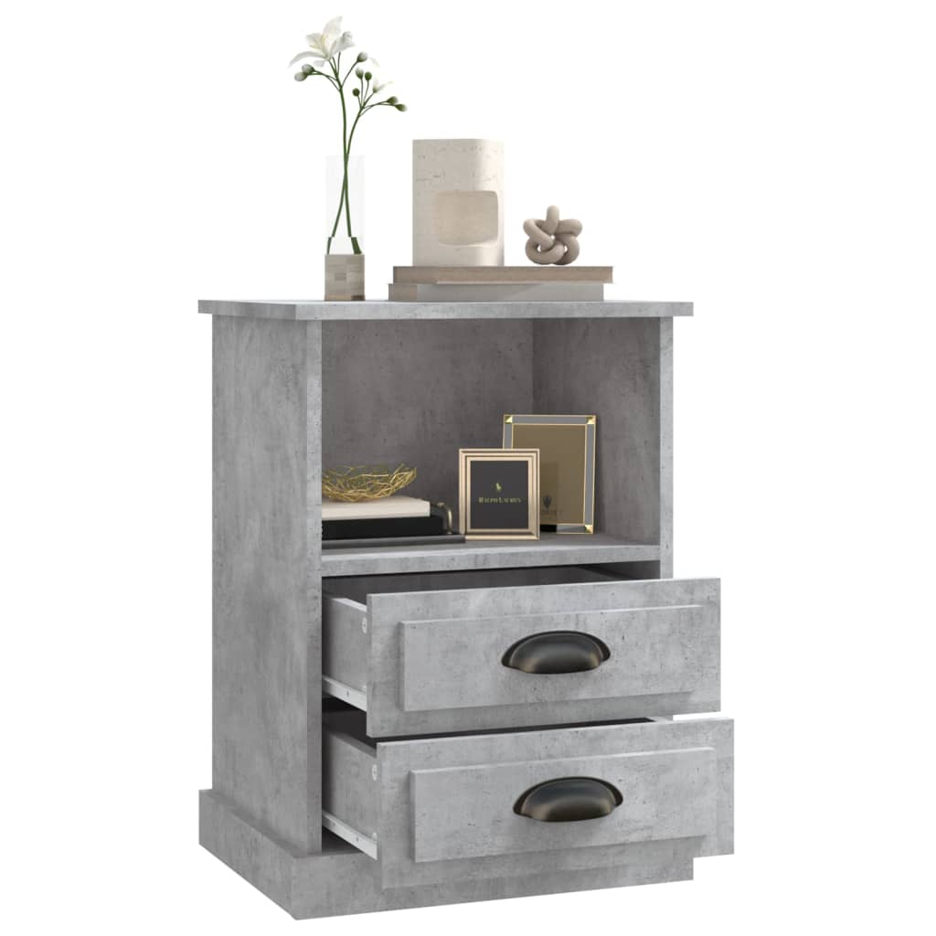 vidaXL Noptiere, 2 buc., gri beton, 43x36x60 cm vidaXL Noptiere, 2 buc., gri beton, 43x36x60 cm