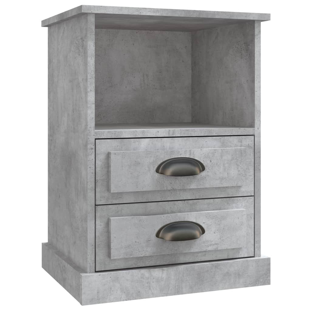 vidaXL Noptiere, 2 buc., gri beton, 43x36x60 cm vidaXL Noptiere, 2 buc., gri beton, 43x36x60 cm